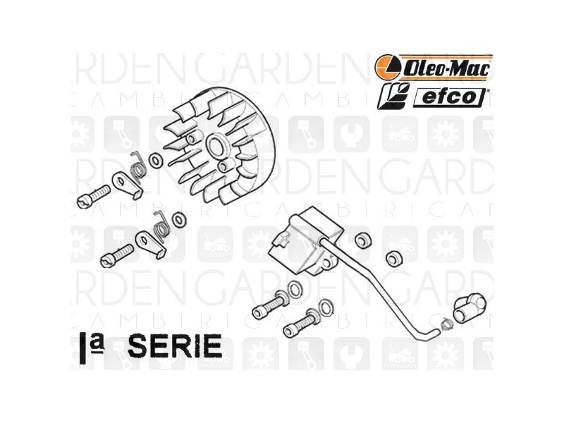 Oleomac, Efco 50160214 Bobina accensione + volano Oleomac, Efco 50160214 Bobina accensione + volano